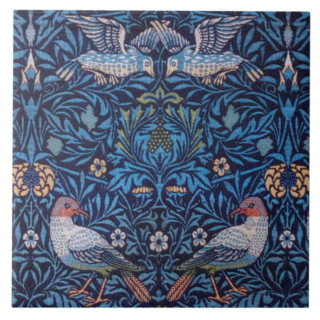 Azulejo De Cerâmica Aves, William Morris (Frente)