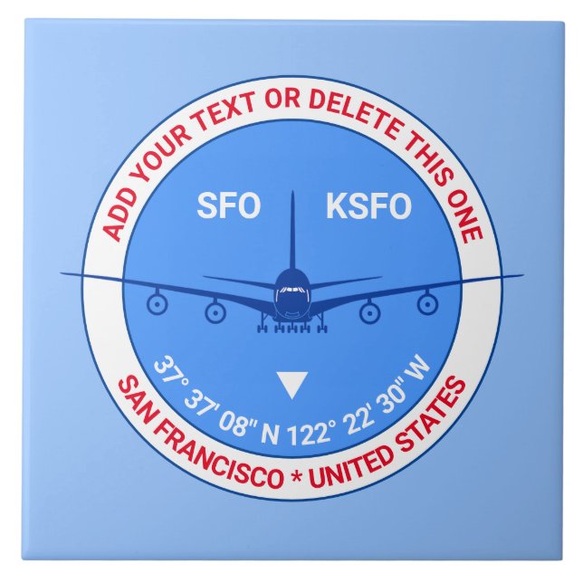 Azulejo De Cerâmica Aviador, Piloto, Turismo Viajante Personalizável (Frente)