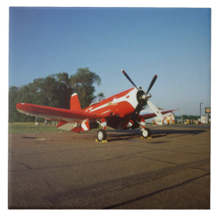 Azulejo De Cerâmica avião F2G-1D Super Corsair em um show aéreo em