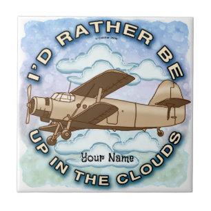 Azulejo De Cerâmica Avião Nuvens