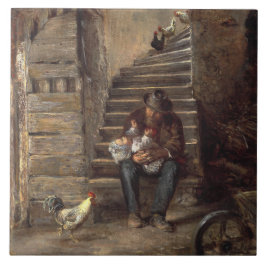 Azulejo De Cerâmica Avô Olhando Pelo Avô