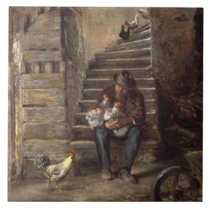 Azulejo De Cerâmica Avô Olhando Pelo Avô