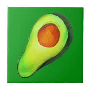 Azulejo De Cerâmica Avocado viciado em arte verde