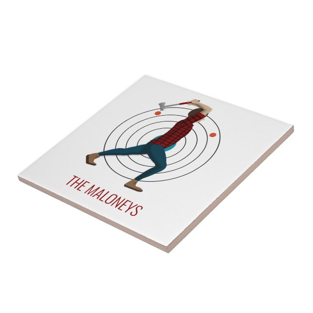 Azulejo De Cerâmica Ax Throwing (Lateral)