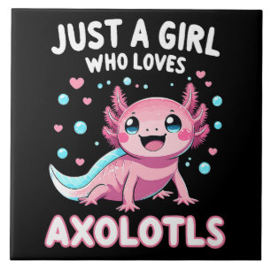 Azulejo De Cerâmica Axolote Kawaii Apenas Uma Garota Que Ama Axolotes