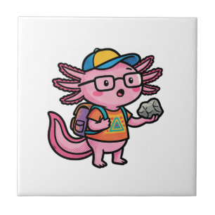 Azulejo De Cerâmica Axolote Nerd Sarcástico Eu Faço Perguntas de Axolo