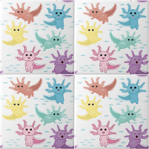 Azulejo De Cerâmica Axolotl Kids Salamander Cute Kids Nursert De Quart