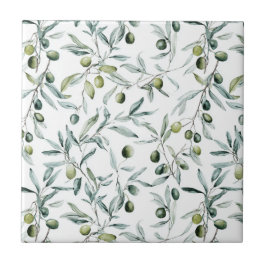 Azulejo De Cerâmica Azeite de Oliva em Tons de Verde Sage Country Fran