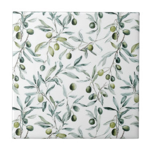 Azulejo De Cerâmica Azeite de Oliva em Tons de Verde Sage Country Fran