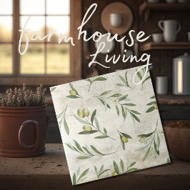 Azulejo De Cerâmica Azeitonas Russas Vintage Toscânia Aquarelas Neutra