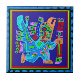 Azulejo De Cerâmica Aztec Eagle Guerreiro Deus