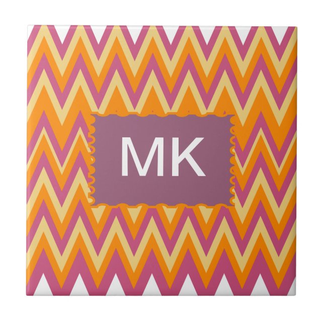 Azulejo De Cerâmica Aztec Tribal ZigZag (Frente)