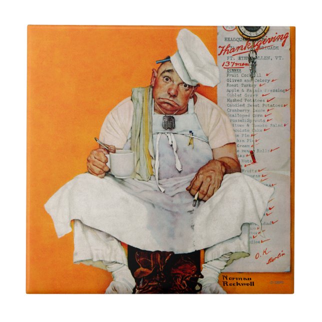 Azulejo De Cerâmica Azuis do dia da acção de graças (Frente)