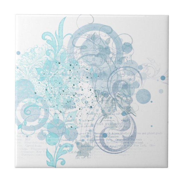 Azulejo De Cerâmica Azul (Frente)