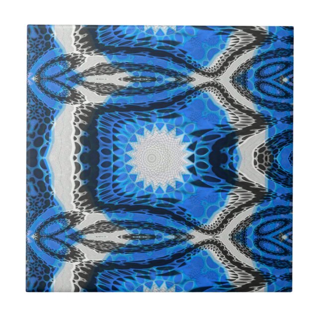 Azulejo De Cerâmica Azul atômico (Frente)