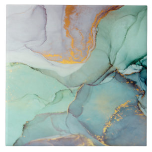 Azulejo De Cerâmica Azul Azul Dourado Marble Bonito