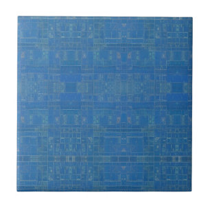 Azulejo De Cerâmica Azul azure turquesa desenho geométrico vozes de ga