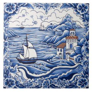 Azulejo de cerâmica azul-branca para amantes do Me