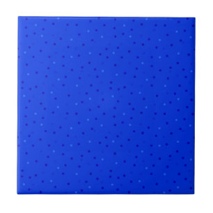 Azulejo De Cerâmica Azul brilhante com bolinhas pequenas.
