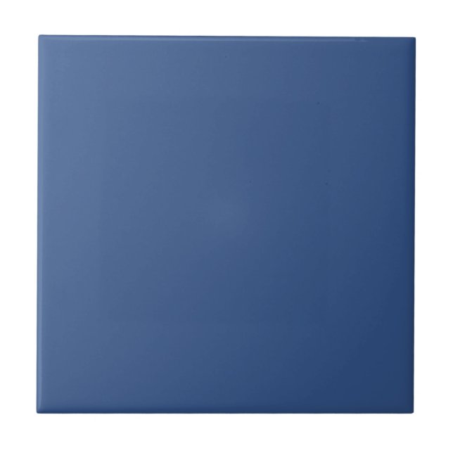 Azulejo De Cerâmica Azul Clássico Cor Sólida Simples (Frente)