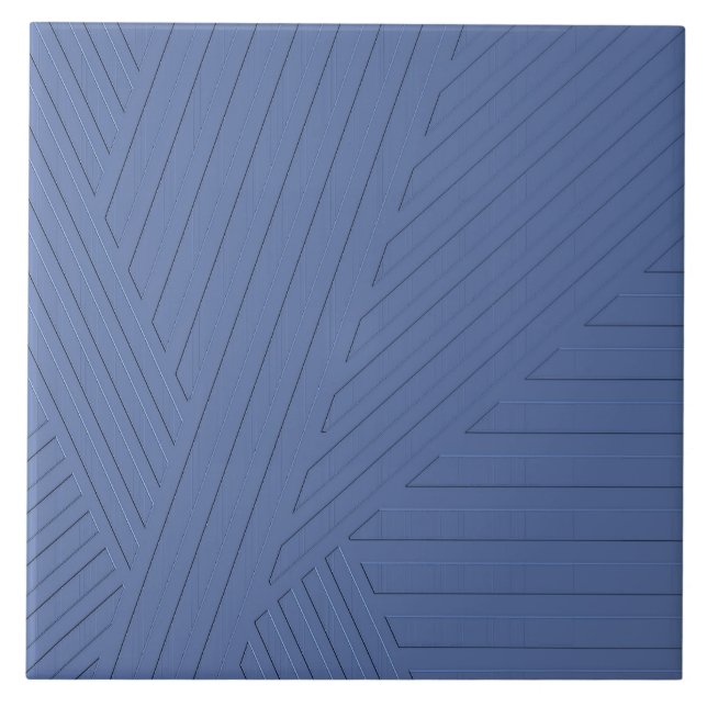 Azulejo de cerâmica azul com abstrato (Frente)