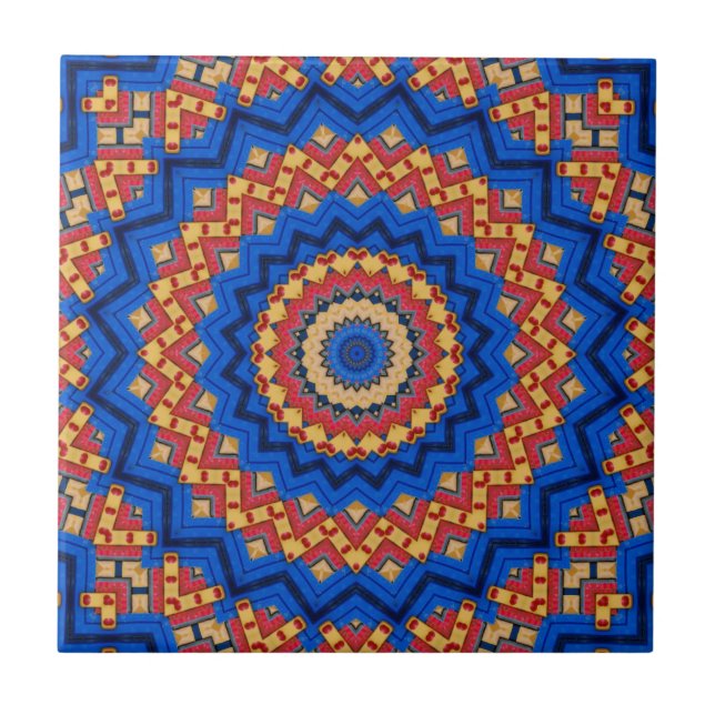 Azulejo De Cerâmica Azul cor de laranja (Frente)