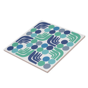 Azulejo De Cerâmica Azul Costeiro Boêmio