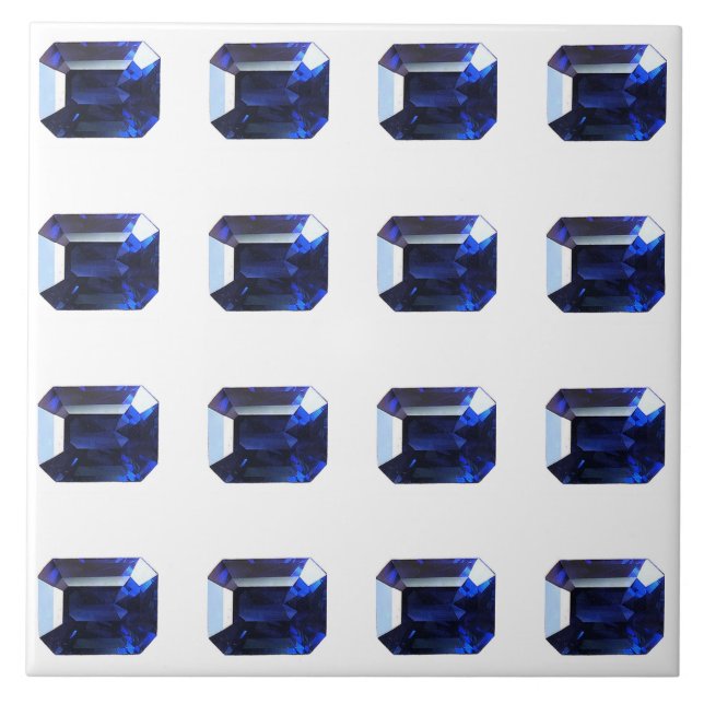 Azulejo De Cerâmica Azul de apphire retangular (Frente)