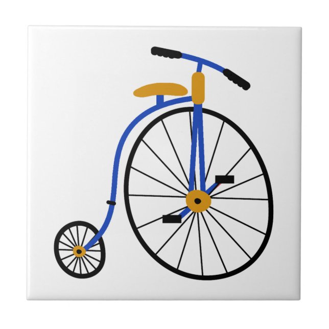 Azulejo De Cerâmica Azul de bicicleta movido pela Novelty Antiga (Frente)