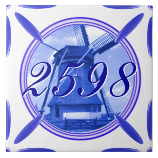 Azulejo De Cerâmica Azul de Delft do moinho de vento de Holland do