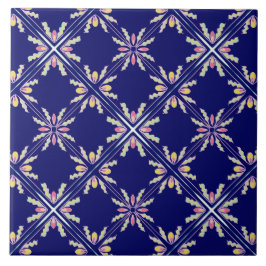 Azulejo De Cerâmica Azul de índigo mediterrâneo espanhol do estilo