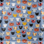 Azulejo De Cerâmica Azul de Padrão de Gato Gato<br><div class="desc">Um padrão fofo de gatinhos num fundo azul. Arte original de Nic Squirrell. Ideal para amantes de os animais.</div>