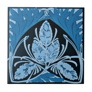 Azulejo De Cerâmica Azul do art deco