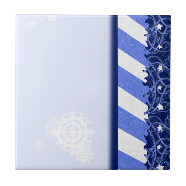 Azulejo De Cerâmica Azul do inverno (Frente)