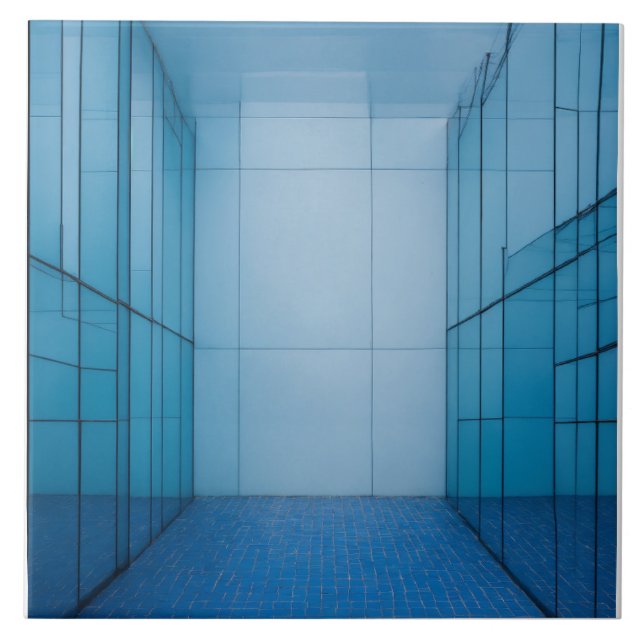 Azulejo De Cerâmica Azul e Branco (Frente)