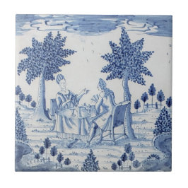 Azulejo De Cerâmica Azul e Branco Delft - 26