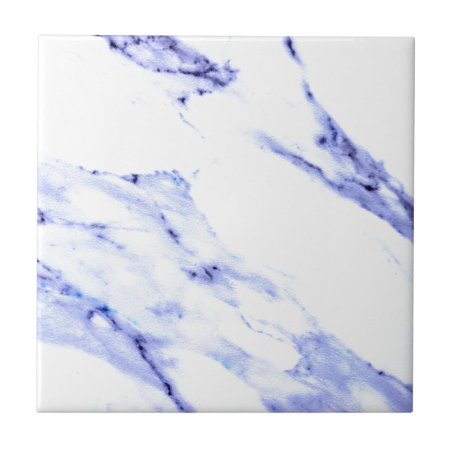Azulejo De Cerâmica Azul e mármore branco (Frente)