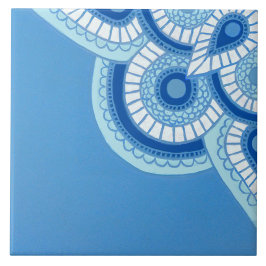 Azulejo de cerâmica, azul e turquesa