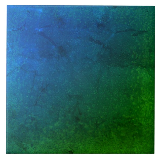 Azulejo de cerâmica azul e verde para a meia-noite (Frente)