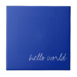 Azulejo De Cerâmica Azul egípcio personalizado<br><div class="desc">Texto personalizável! O azul egípcio é uma sombra de azul,  também conhecida como silicato de cobre cálcio ou cuprorivite. É um pigmento que foi usado no Egito antigo por milhares de anos. É considerado o primeiro pigmento sintético. Era conhecido pelos romanos pelo nome caeruleu.</div>