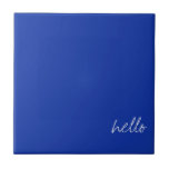 Azulejo De Cerâmica Azul egípcio personalizado<br><div class="desc">Texto personalizável! O azul egípcio é uma sombra de azul,  também conhecida como silicato de cobre cálcio ou cuprorivite. É um pigmento que foi usado no Egito antigo por milhares de anos. É considerado o primeiro pigmento sintético. Era conhecido pelos romanos pelo nome caeruleu.</div>