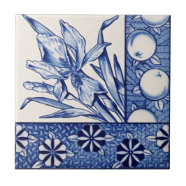 Azulejo De Cerâmica Azul Estético Azul, Branco, Antiquado Repro