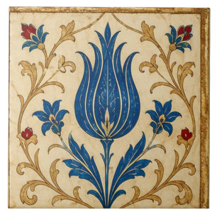 Azulejo De Cerâmica Azul Iznik Tulipa Arte Floral Otomana