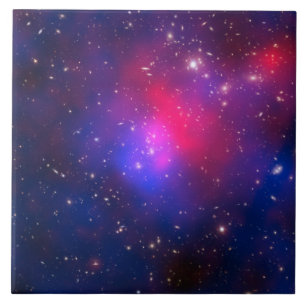 Azulejo De Cerâmica Azul Marinho com Foto Espacial Celestial Rosa Quen