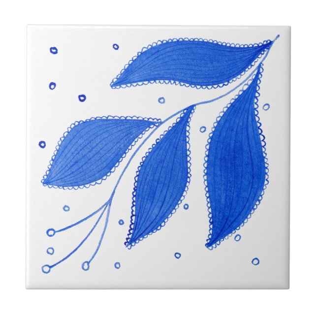 Azulejo De Cerâmica Azul mediterrâneo (Frente)