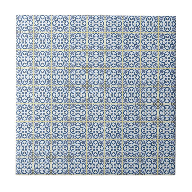 Azulejo De Cerâmica Azul-mediterrânico (Frente)