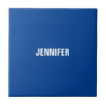 Azulejo De Cerâmica Azul moderno minimalista profissional adicione seu<br><div class="desc">Você gostaria de ter um design magnífico com seu próprio nome criado com fontes de excelente em um fundo azul?</div>