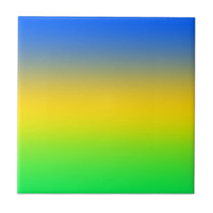 Azulejo De Cerâmica Azul neon, amarelo, gradiente verde, ombre.