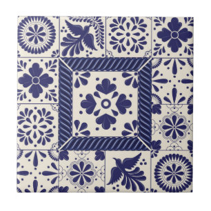 Azulejo De Cerâmica Azul Nilo Talavera Tradicional Mexicana de Pássaro