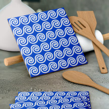 Azul Padrão de Ondas Chave Meander Grego